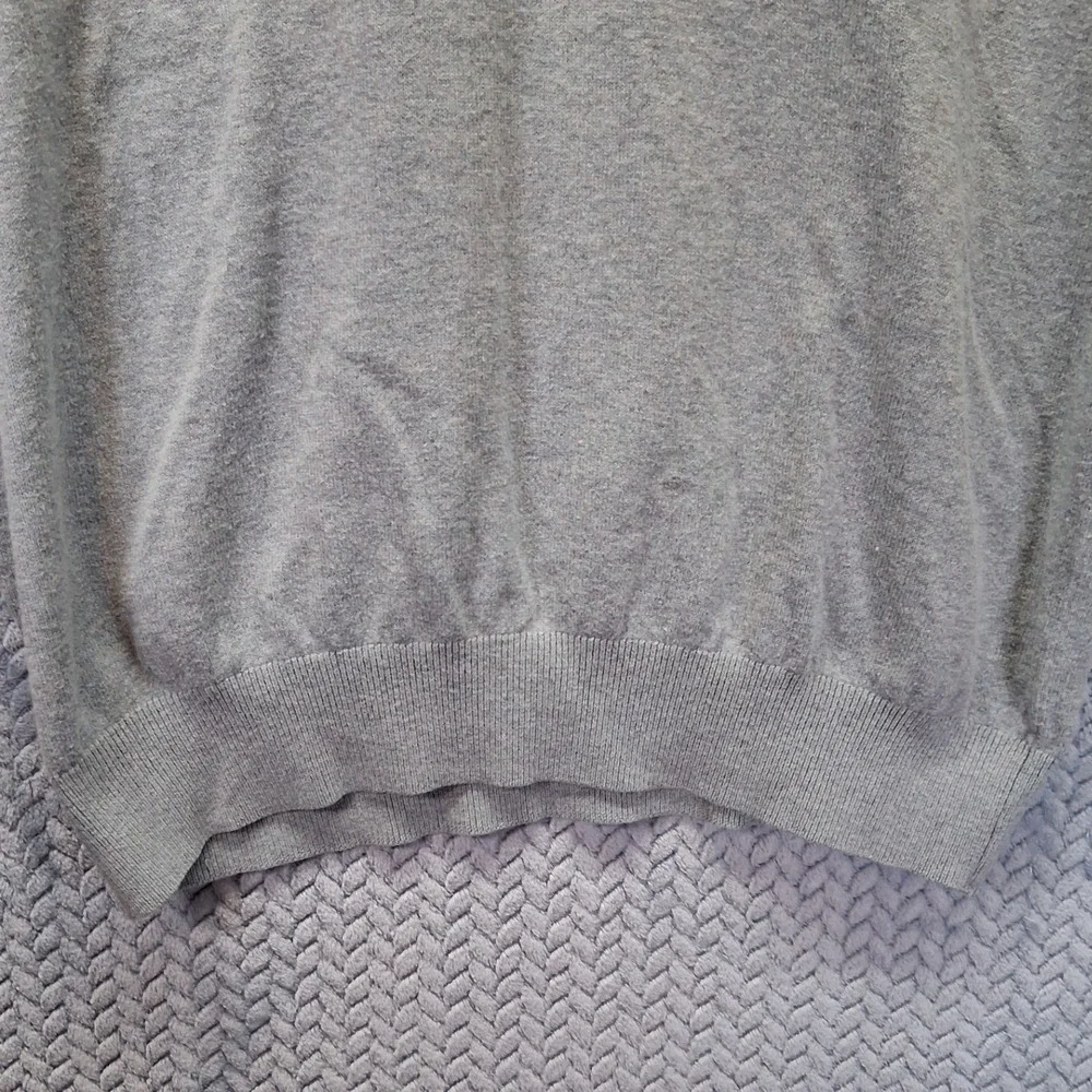 Vintage Polo Ralph Lauren Mens V-Neck Sweater Gray Cashmere Blend Large USA Made